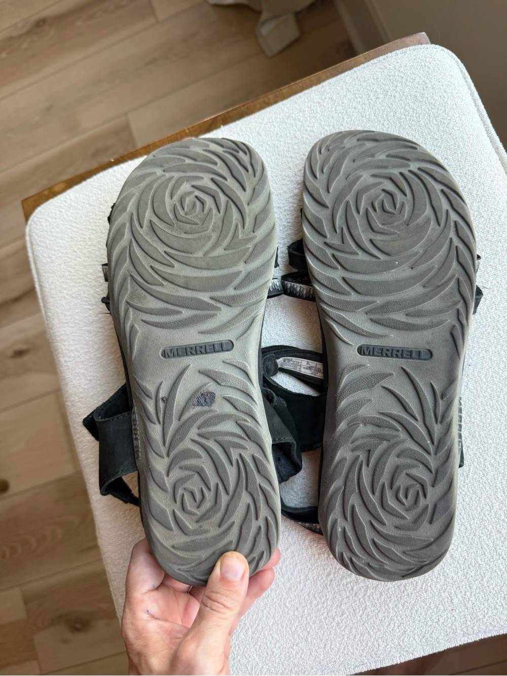 Merrell Women’s Strappy Sandals Adjustable Hook & Loop Black Gray US 11 EU 42 - Picture 6 of 7